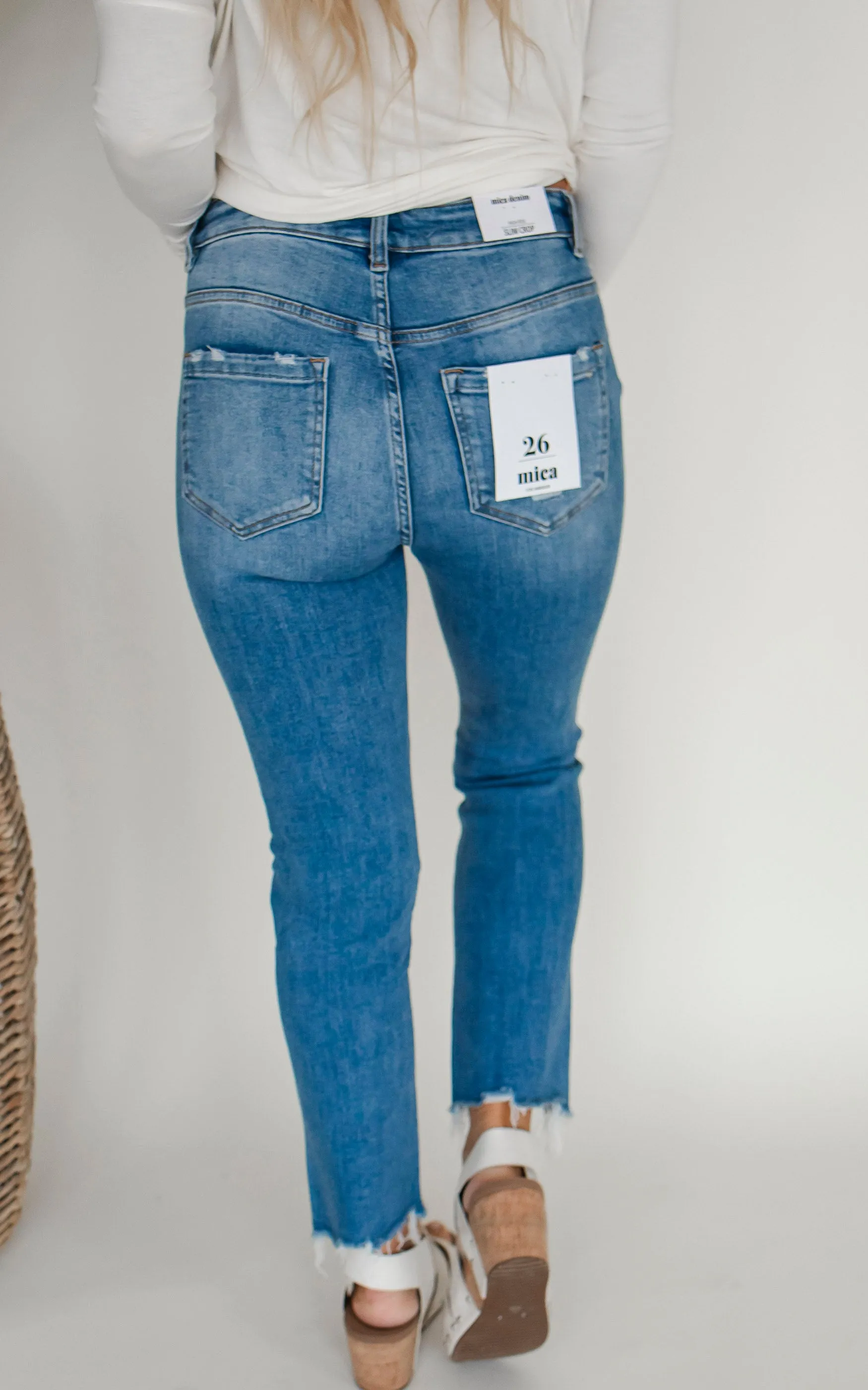 The Haven High Rise Slim Crop Denim Jean | Mica - Final Sale