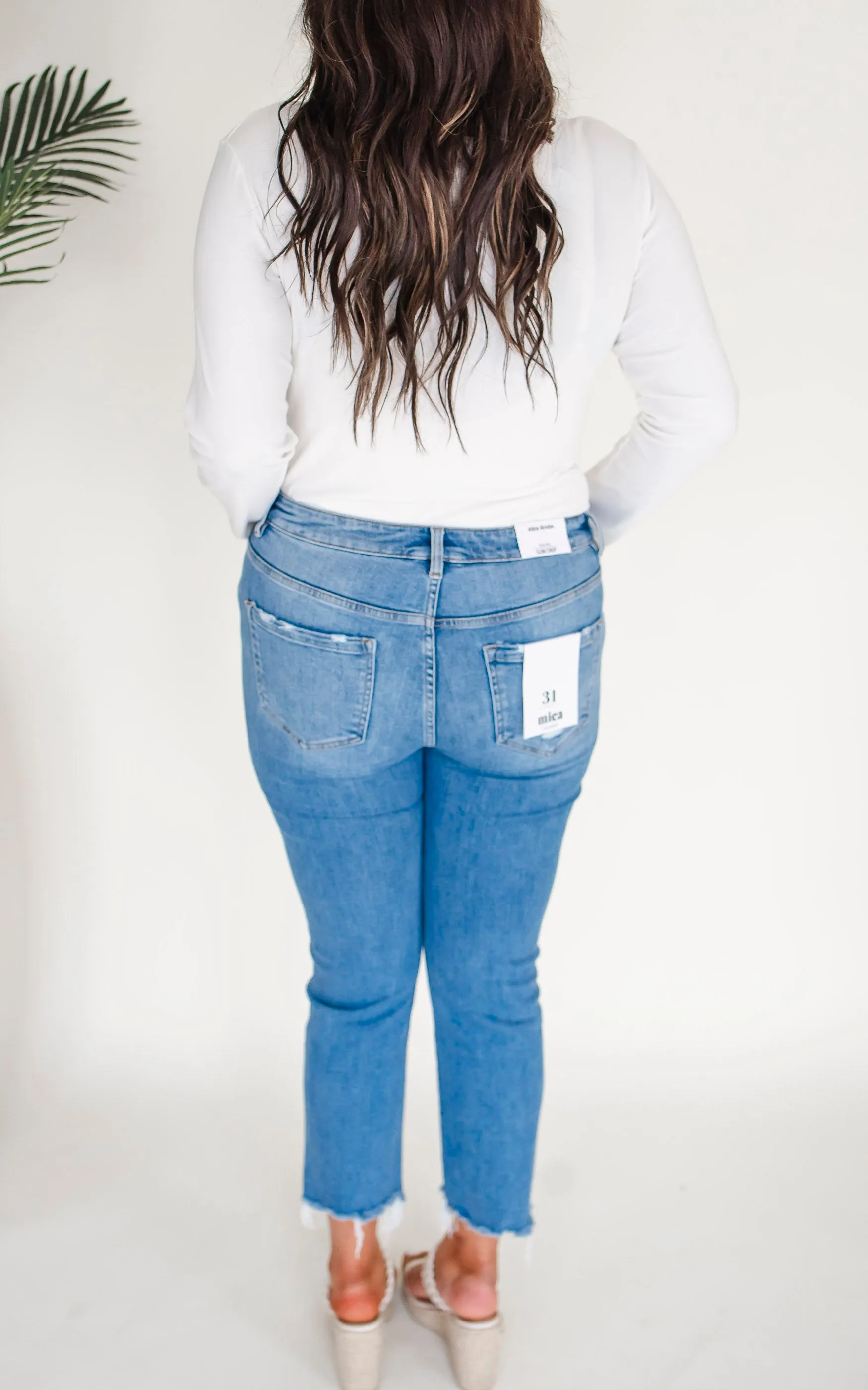 The Haven High Rise Slim Crop Denim Jean | Mica - Final Sale
