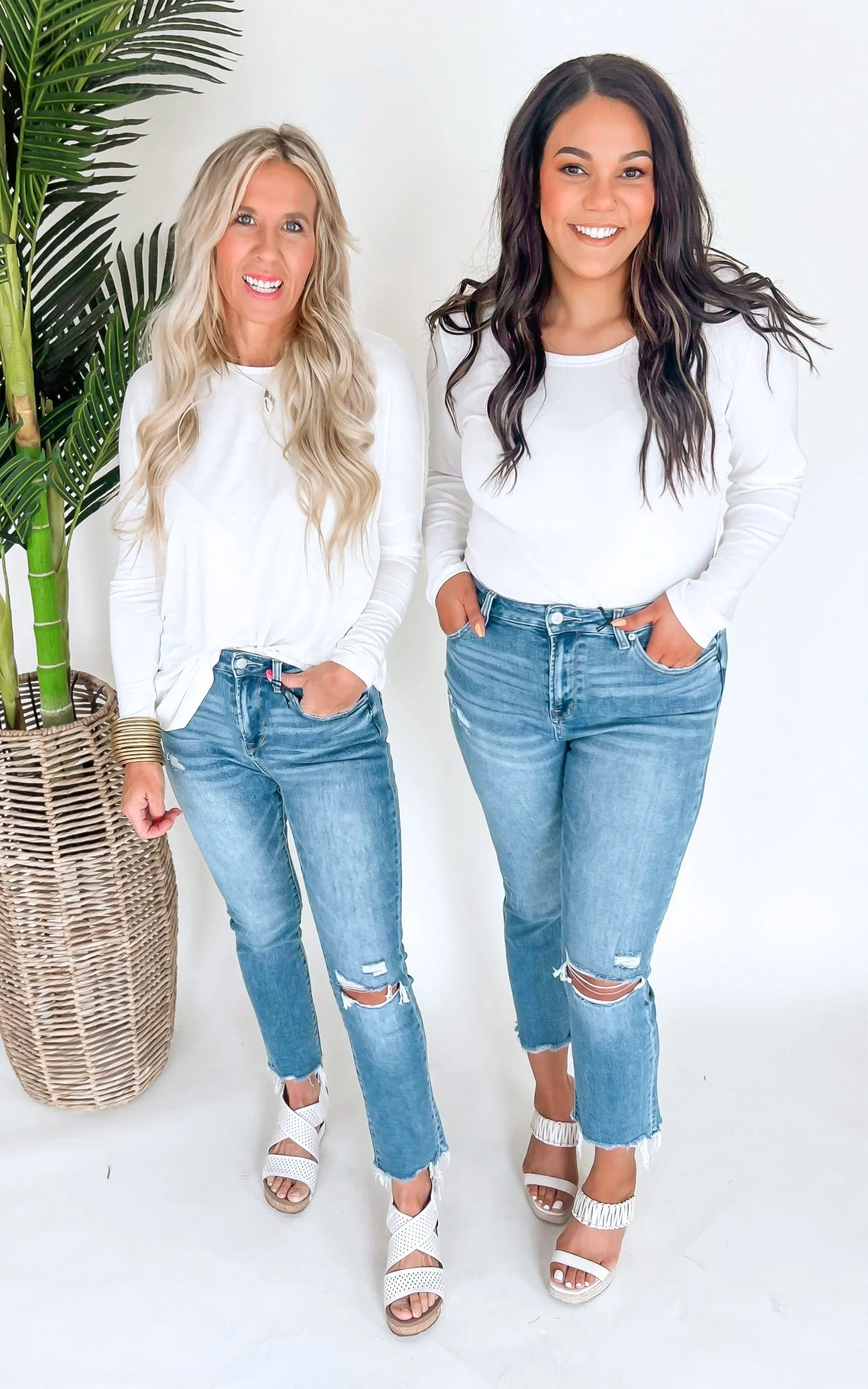 The Haven High Rise Slim Crop Denim Jean | Mica - Final Sale