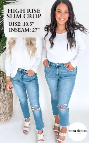 The Haven High Rise Slim Crop Denim Jean | Mica - Final Sale