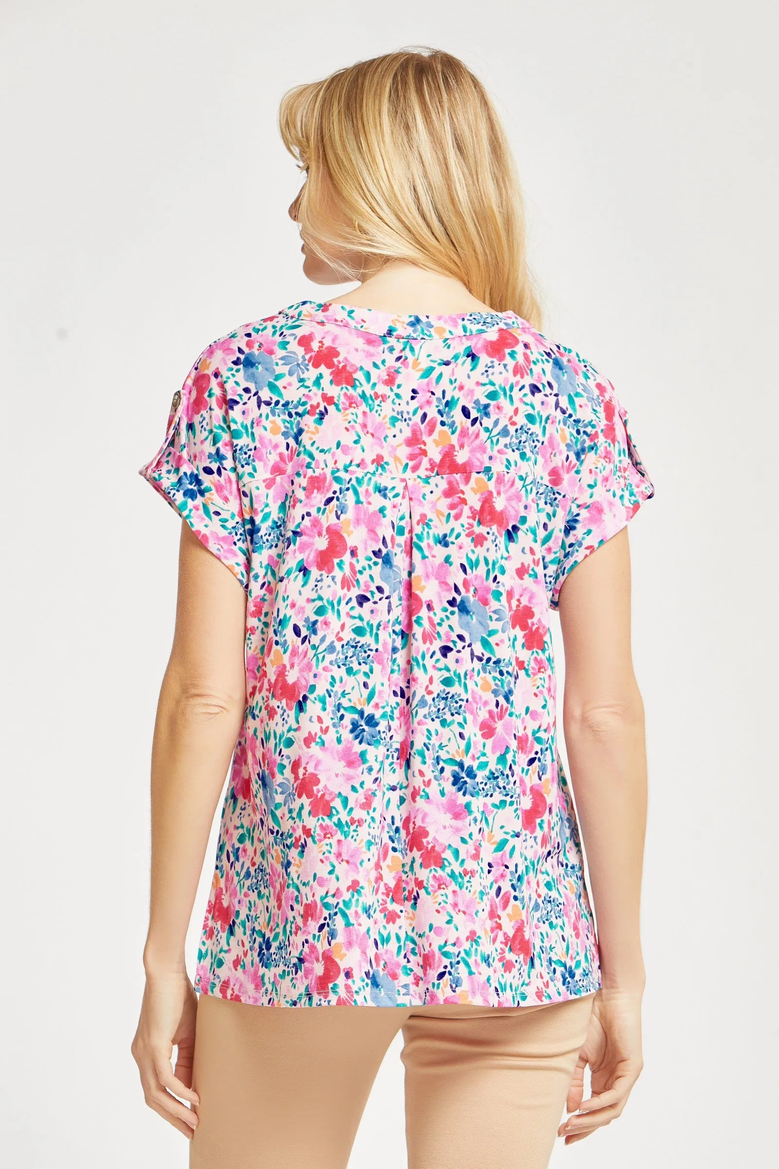 The Lizzy Wild Whisper Floral Short Sleeve Blouse Top - Final Sale