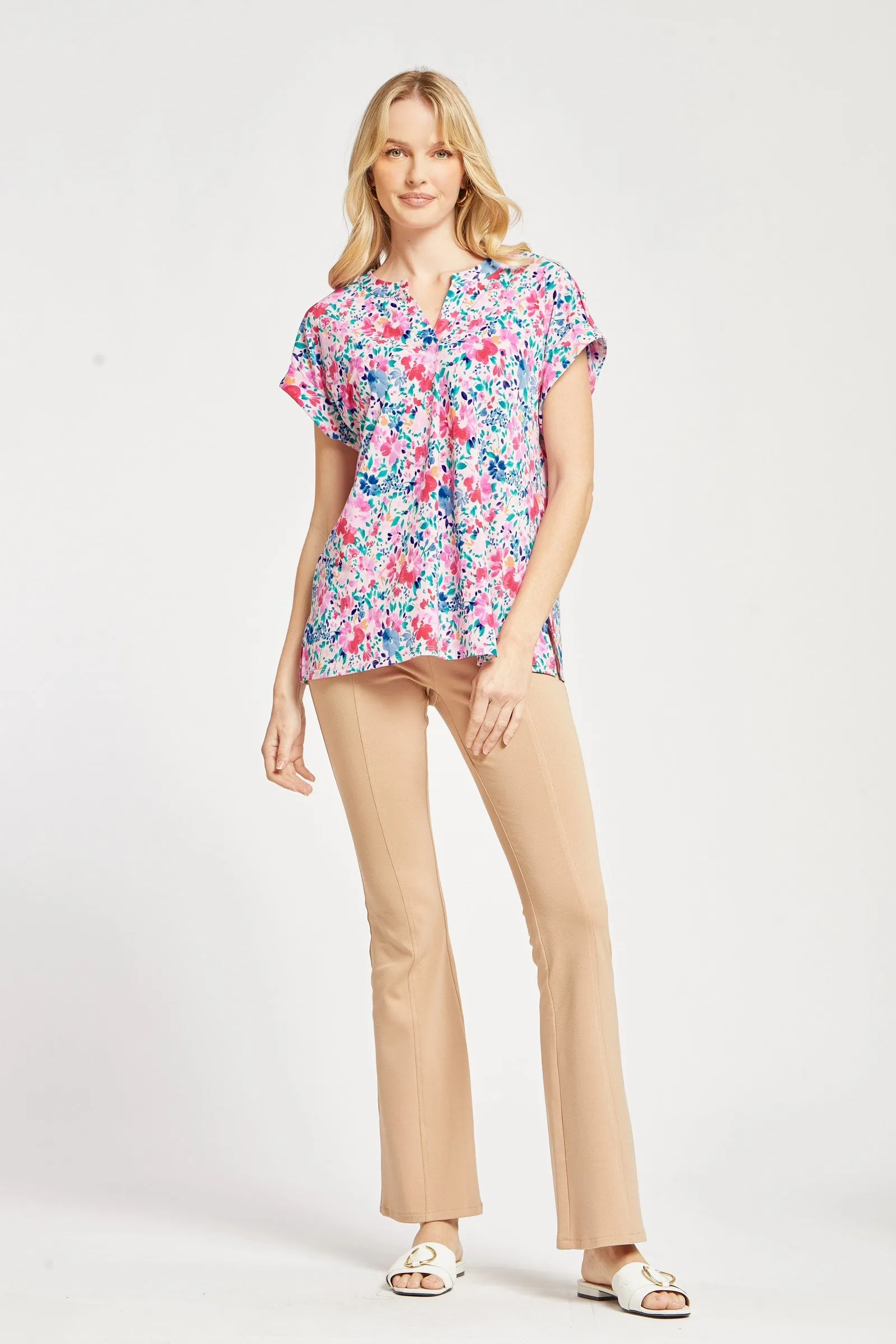 The Lizzy Wild Whisper Floral Short Sleeve Blouse Top - Final Sale