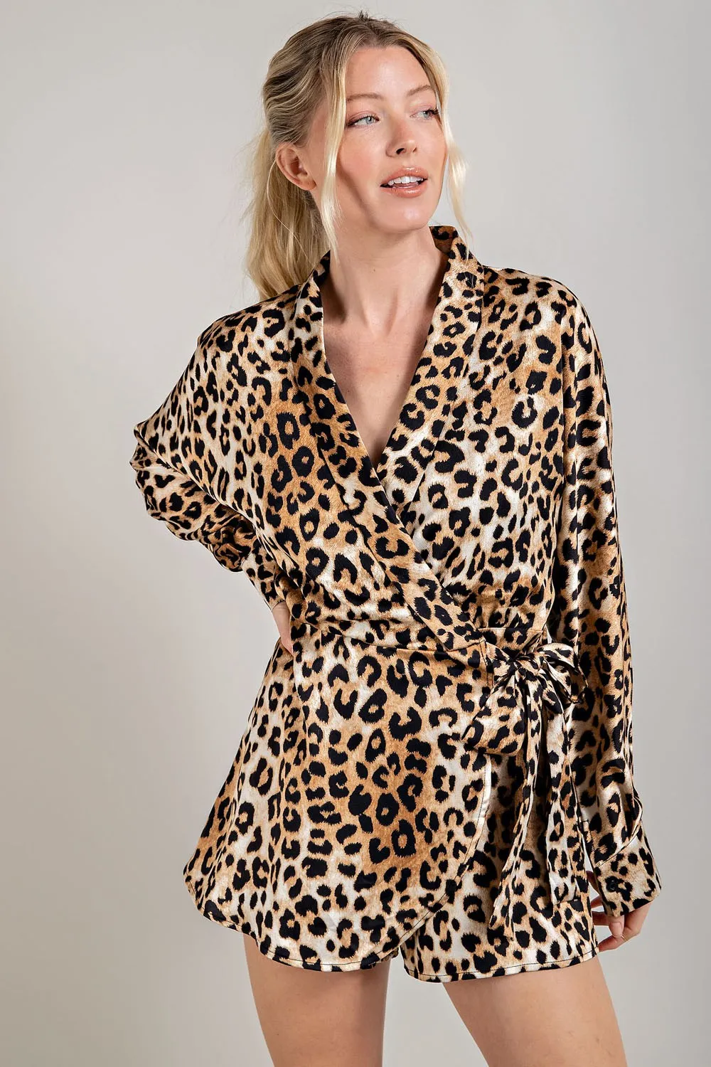 The Real Housewives of BHB Leopard Wrap Romper | FINAL SALE