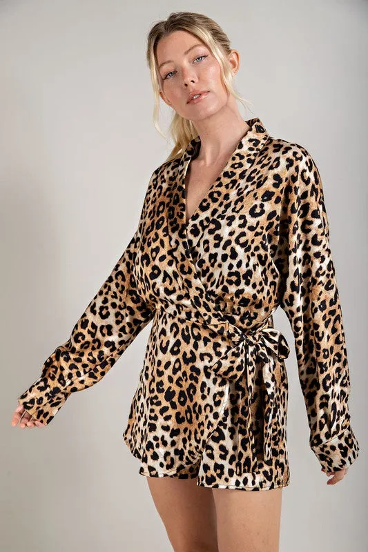 The Real Housewives of BHB Leopard Wrap Romper | FINAL SALE