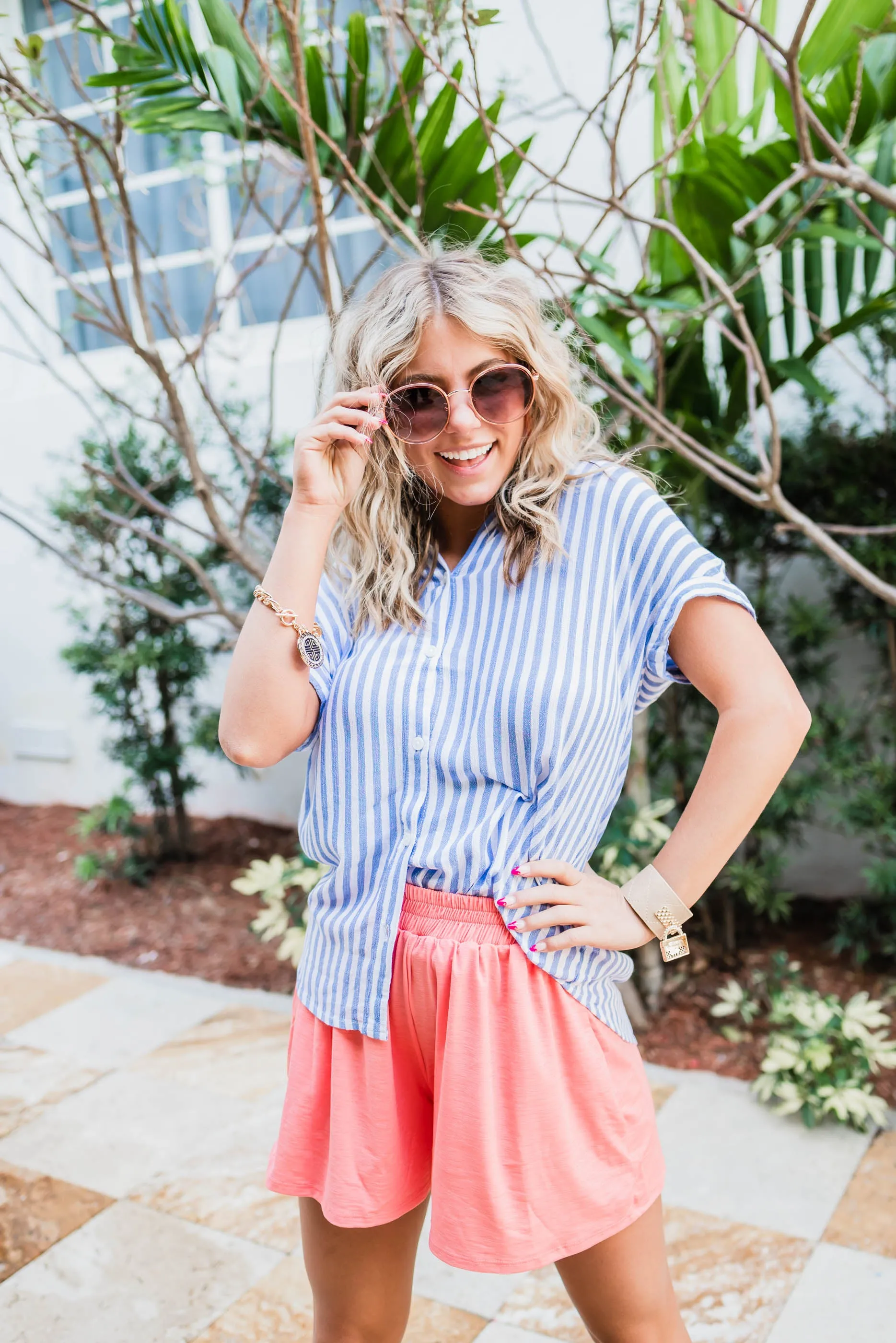 The Stripe Spencer Button Up Top - Final Sale