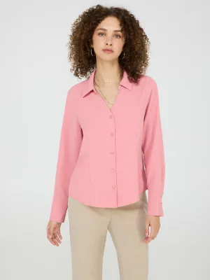 V-Neck Button-Front Blouse