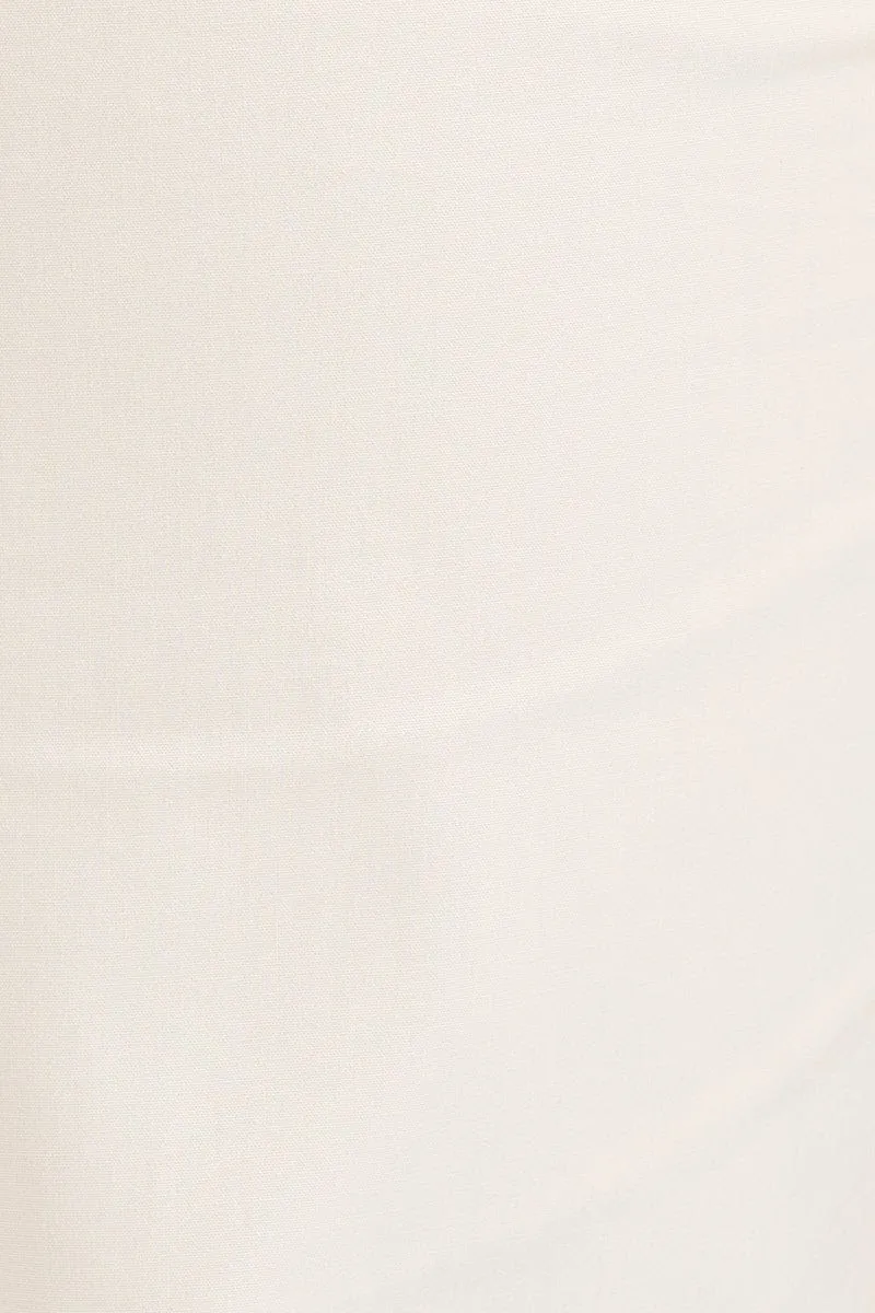 White Cargo Pants Mid Rise