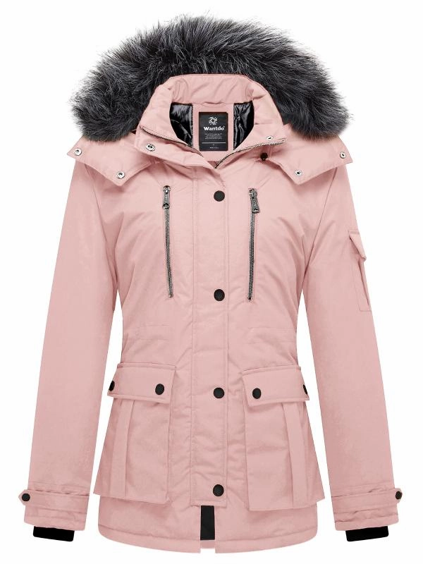 Women's Warm Winter Parka Coat with Removable Faux Fur Hood