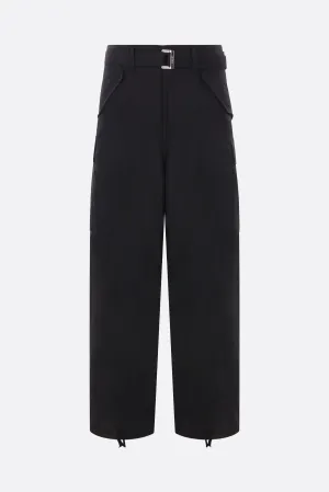 wool blend cargo trousers with belt