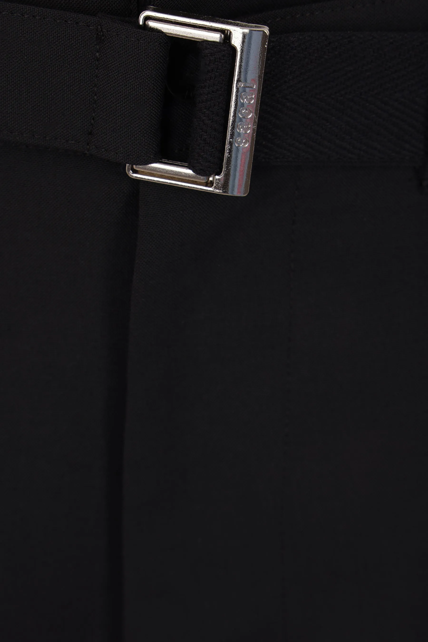 wool blend cargo trousers with belt