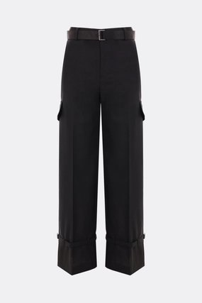 wool blend cargo trousers