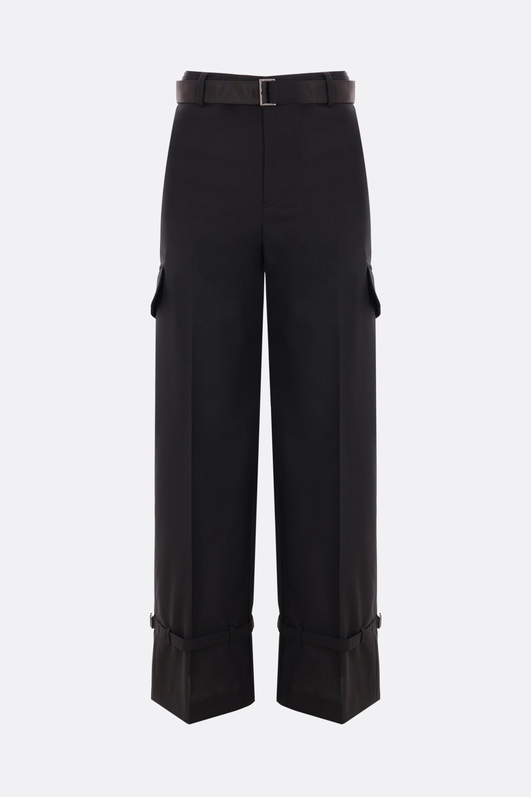 wool blend cargo trousers