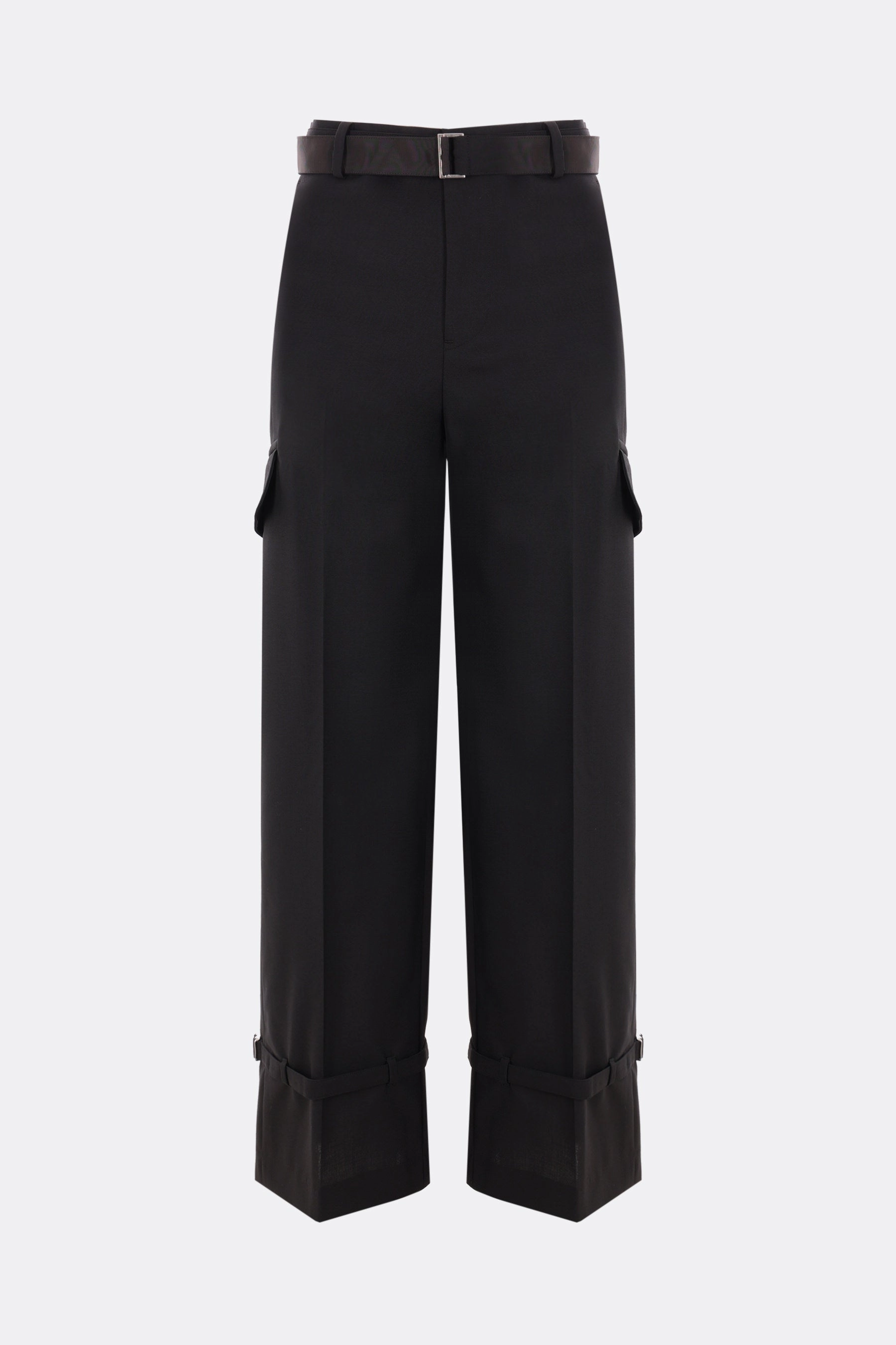 wool blend cargo trousers