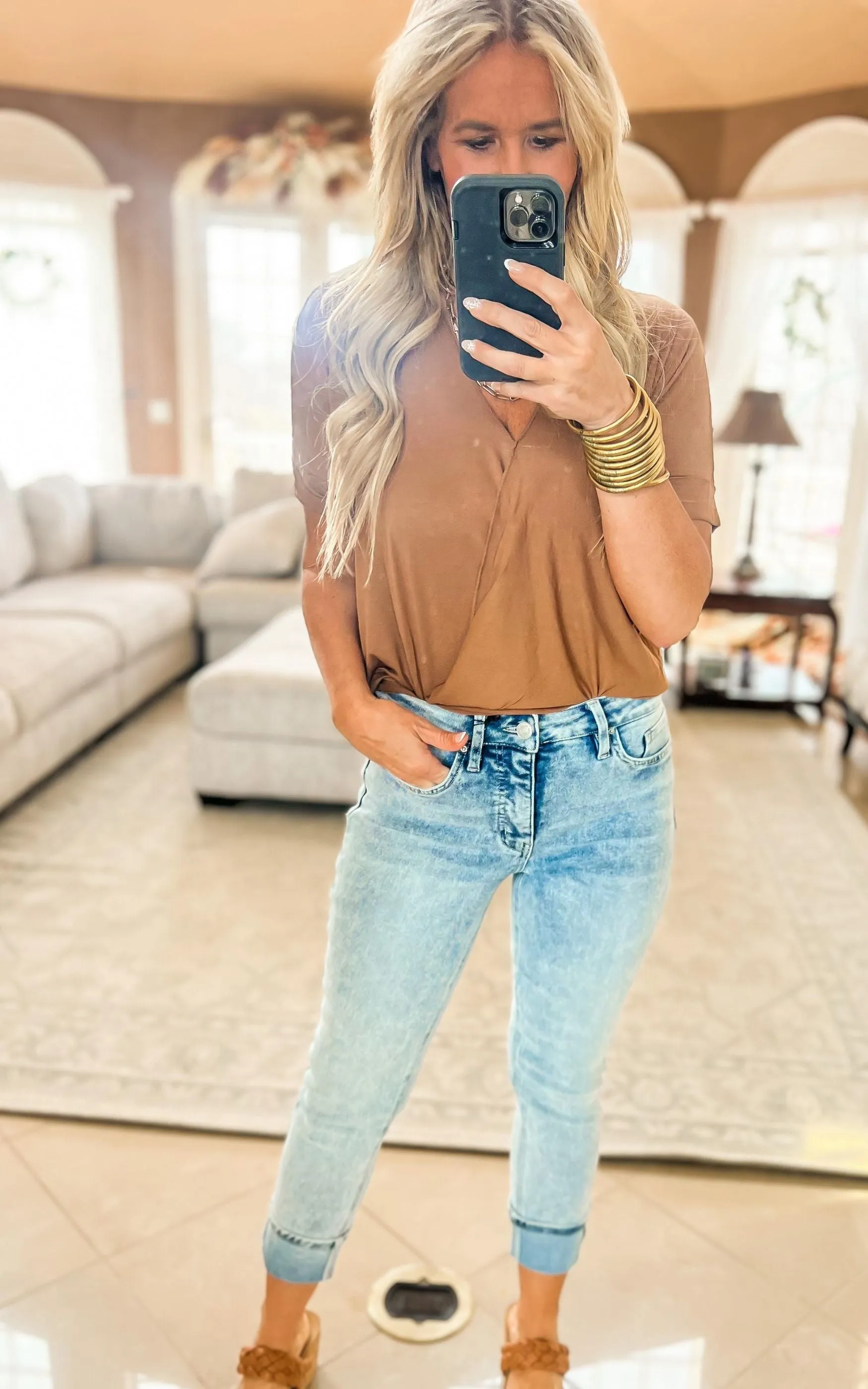 Wrap Front Rayon Blouse - Final Sale