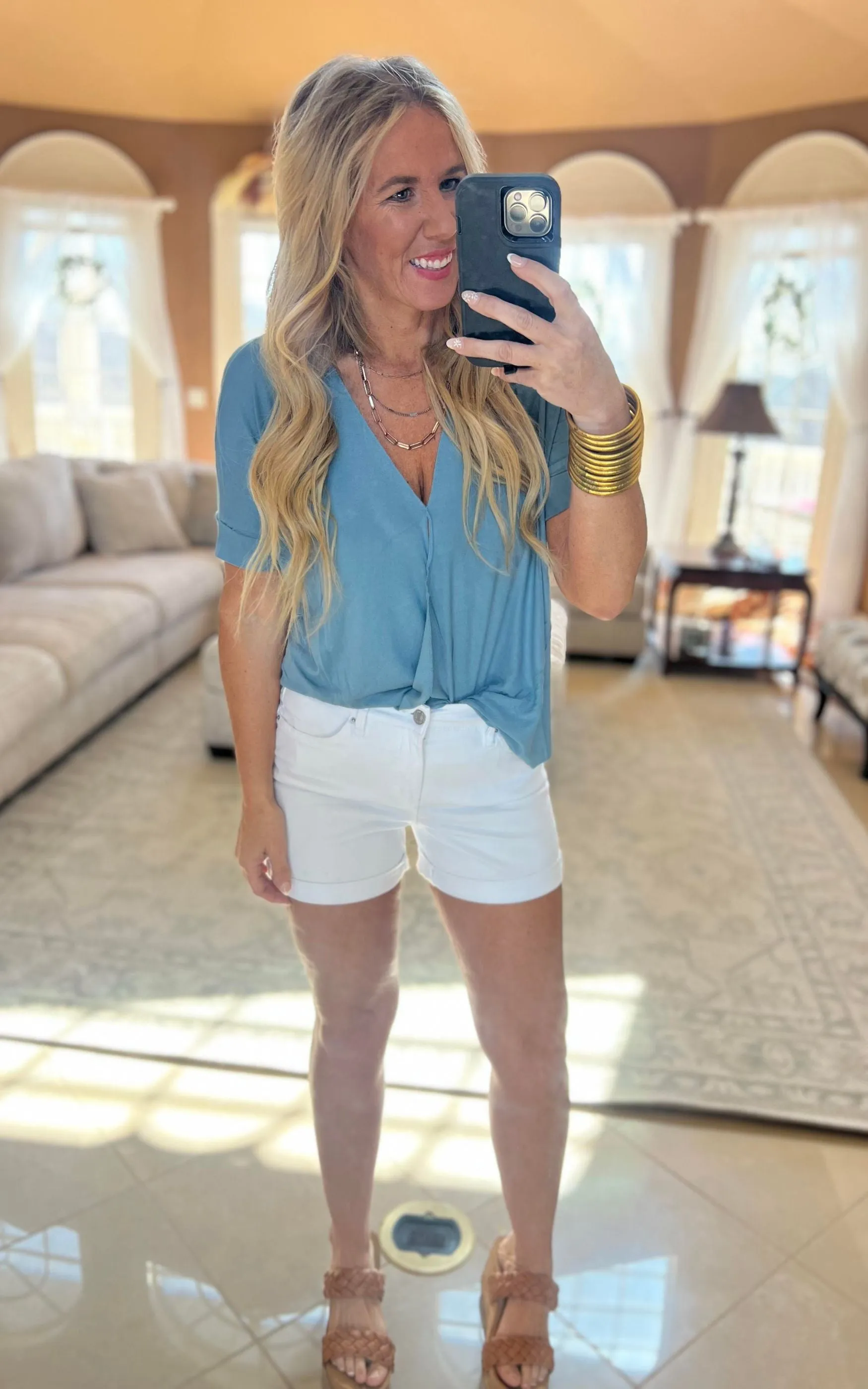 Wrap Front Rayon Blouse - Final Sale