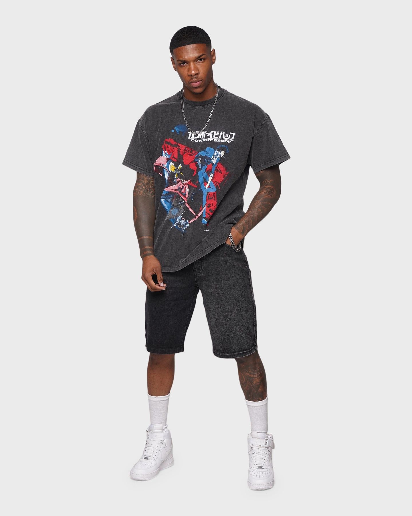 XXIII Ricardo Two Tone Denim Shorts Black