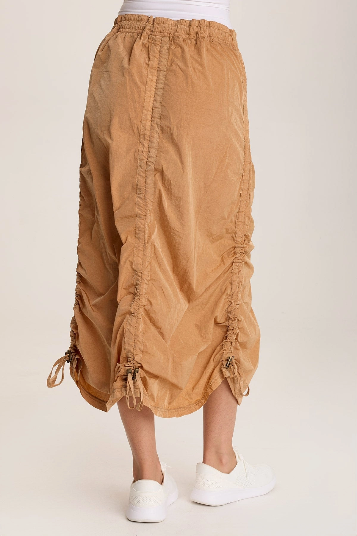 Zeno Ruched Sporty Cargo Midi Skirt